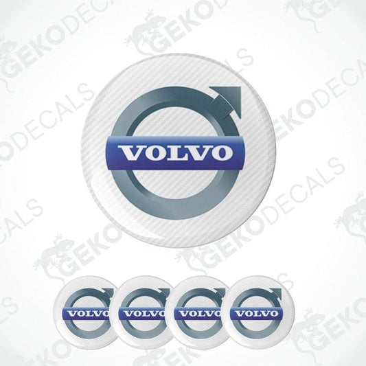 Set of Volvo logo car stickers on a white background with 'Gekodecals' branding.