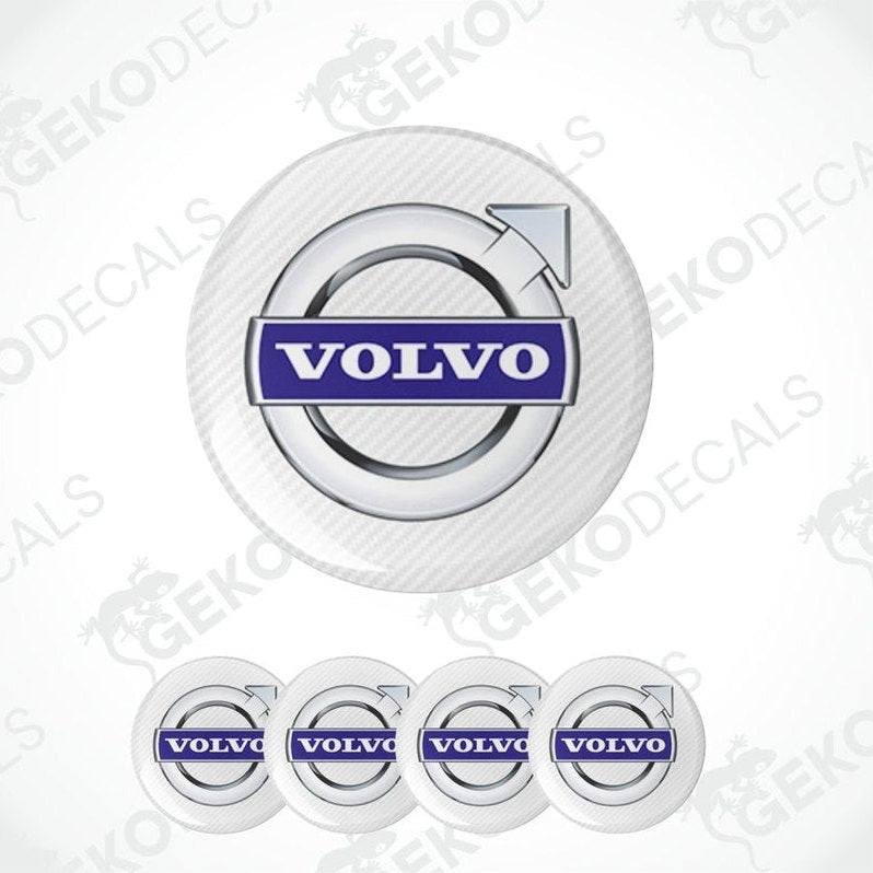 Set of Volvo logo car stickers on a white background