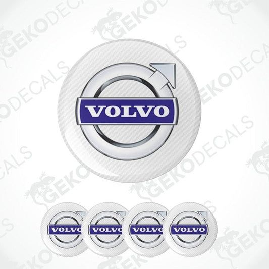 Set of Volvo logo car stickers on a white background