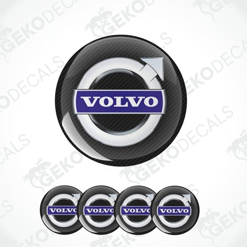Set of Volvo logo car stickers on a white background