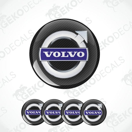 Set of Volvo logo car stickers on a white background