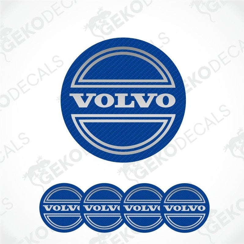 Blue Volvo logo and four smaller logos on a white background with 'Gekode Decals' watermark.