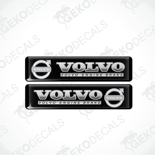 Two Volvo engine brake decal stickers on a white background with 'Gekodecals' branding.