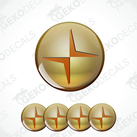 Gold emblem with a star design on a white background, featuring the brand 'Gekodecals'.