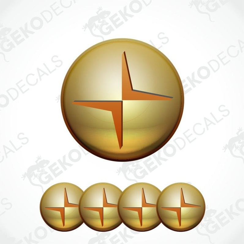 Gold emblem with star design on a white background, featuring the brand 'Gekodecals'.