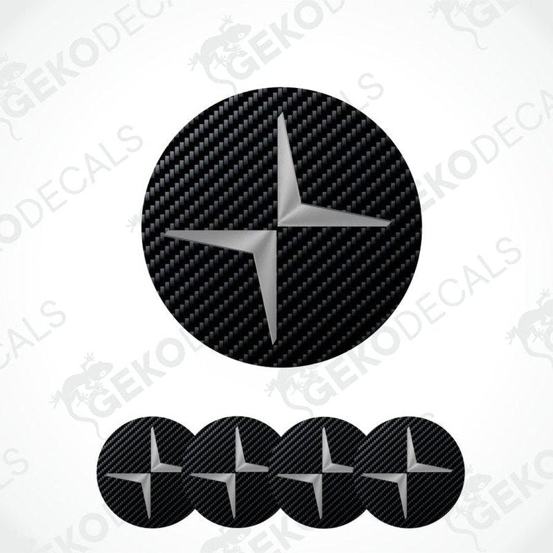 Carbon fiber patterned star logo decal on a white background with 'Gekodecals' branding.