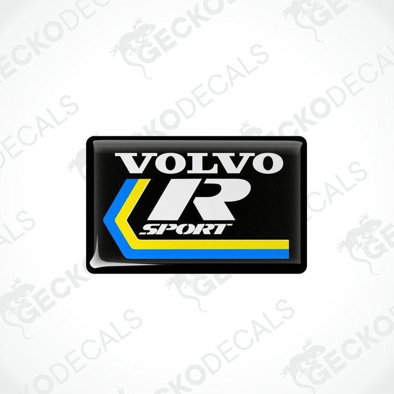  Blue and yellow vinyl stickers with the Volvo R Sport branding.
