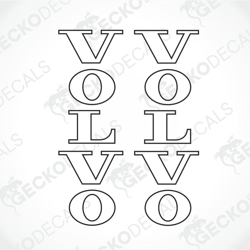 Two black and white stickers with the Volvo brand logo