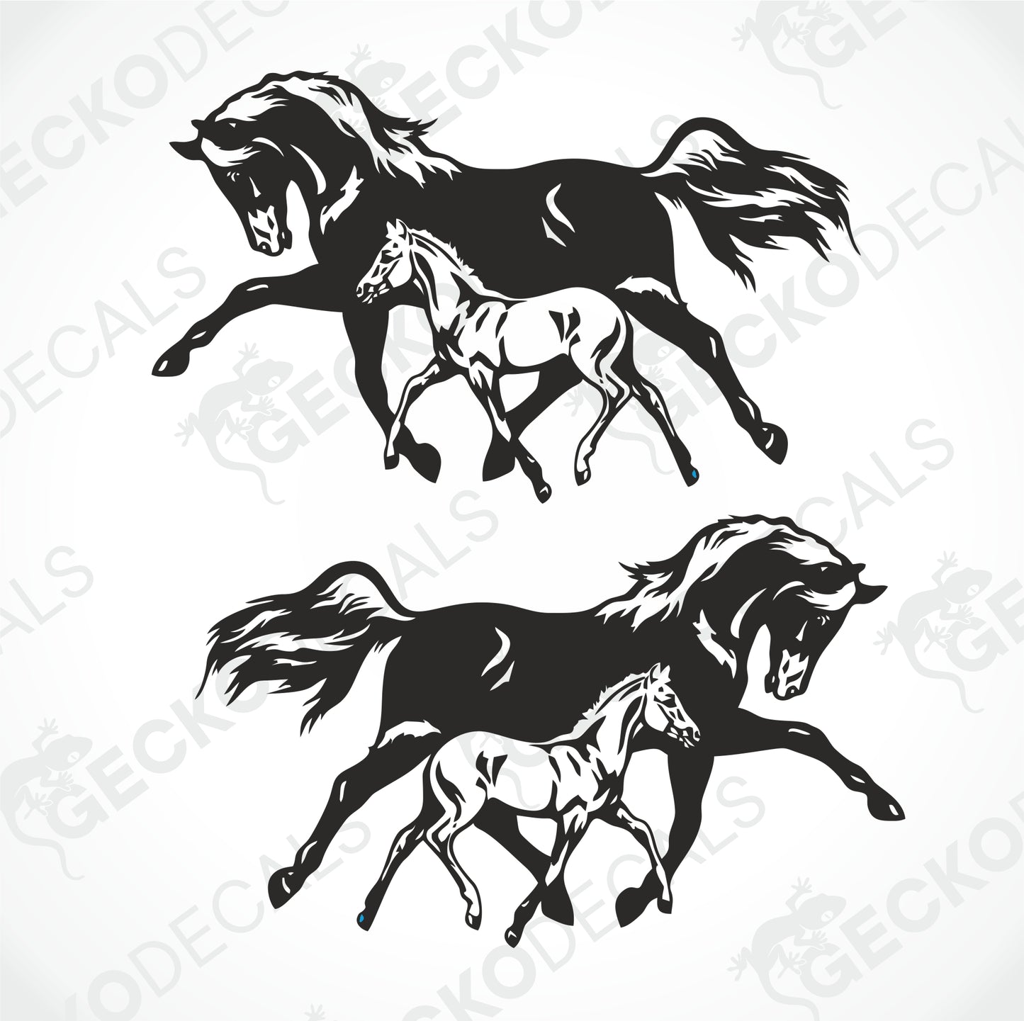 A HORSE MARE WITH A SON