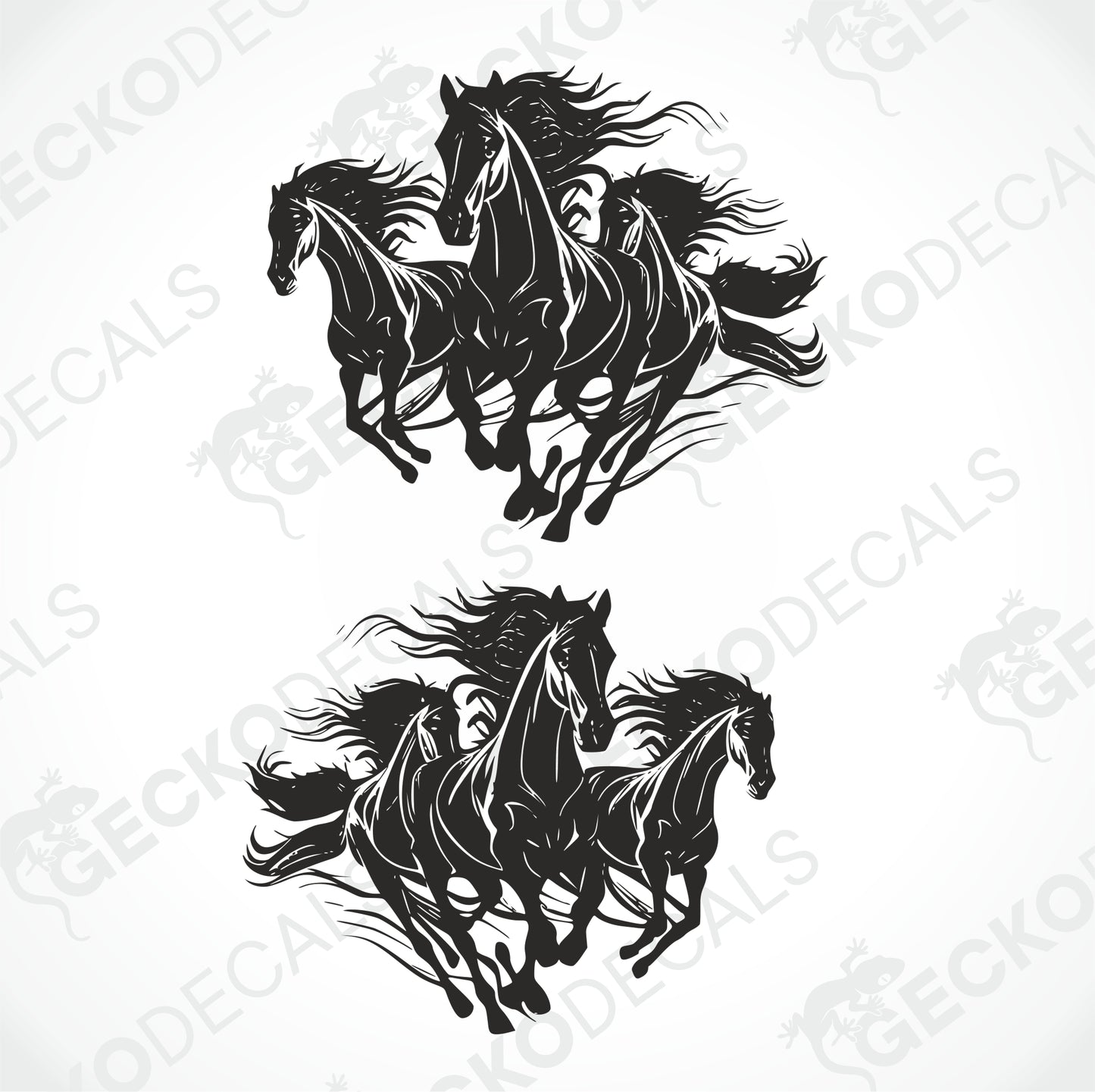 THREE RUNNING HORSES