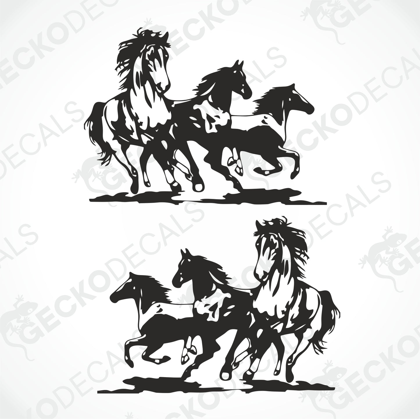 THREE RUNNING HORSES