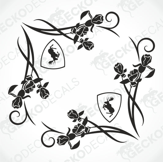 VOLVO FLORAL SIDE WINDOW DECALS