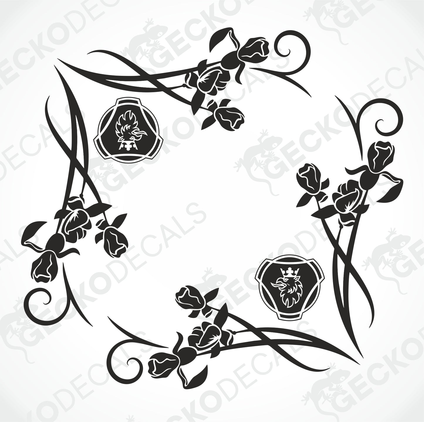 SCANIA FLORAL SIDE WINDOW DECALS