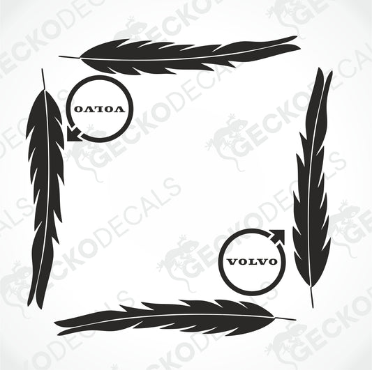 VOLVO FEATHER SIDE WINDOW DECALS