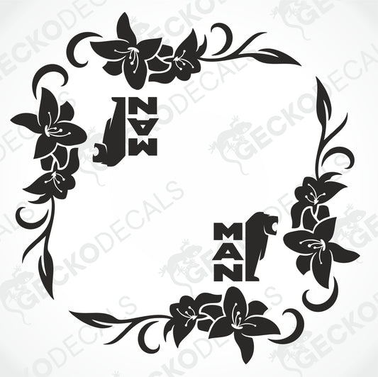 MAN FLORAL SIDE WINDOW DECALS