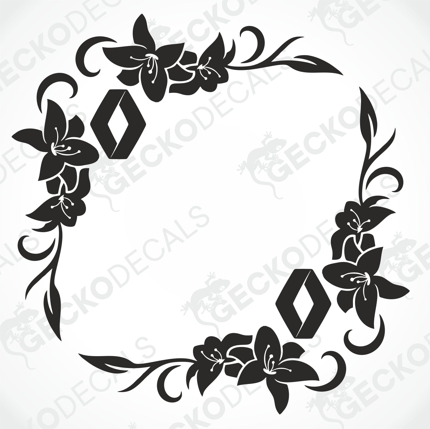 RENAULT FLORAL  SIDE WINDOW DECALS