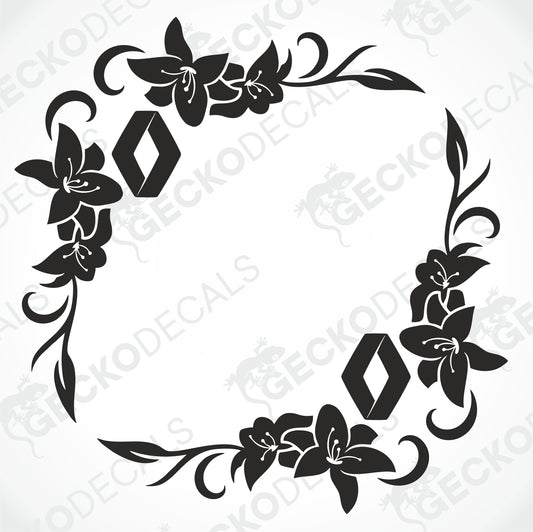 RENAULT FLORAL  SIDE WINDOW DECALS