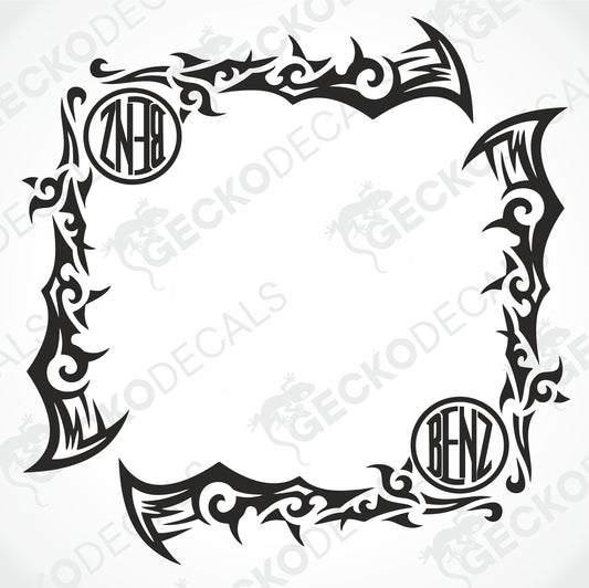 BENZ TRIBAL SIDE WINDOW DECALS