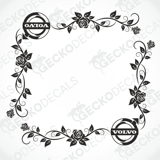VOLVO FLORAL SIDE WINDOW DECALS