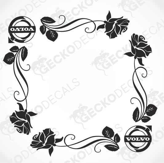 VOLVO FLORAL SIDE WINDOW DECALS