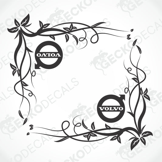 VOLVO FLORAL SIDE WINDOW DECALS