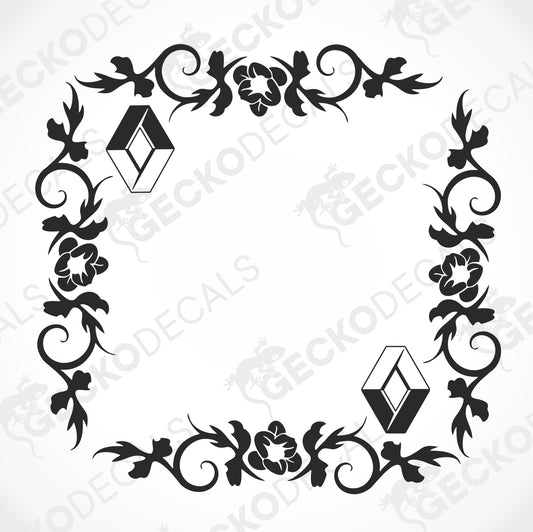 RENAULT FLORAL  SIDE WINDOW DECALS