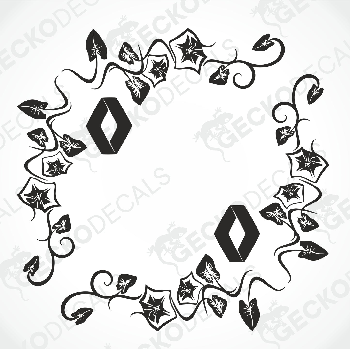 RENAULT FLORAL  SIDE WINDOW DECALS
