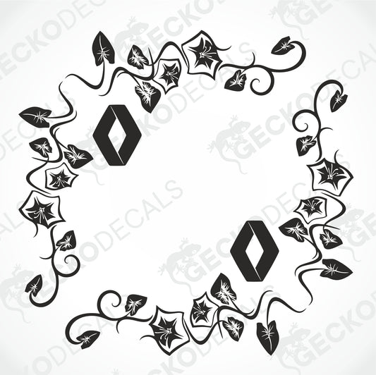 RENAULT FLORAL  SIDE WINDOW DECALS
