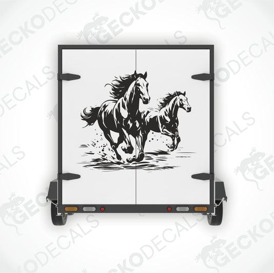 TWO HORSES RUNNING
