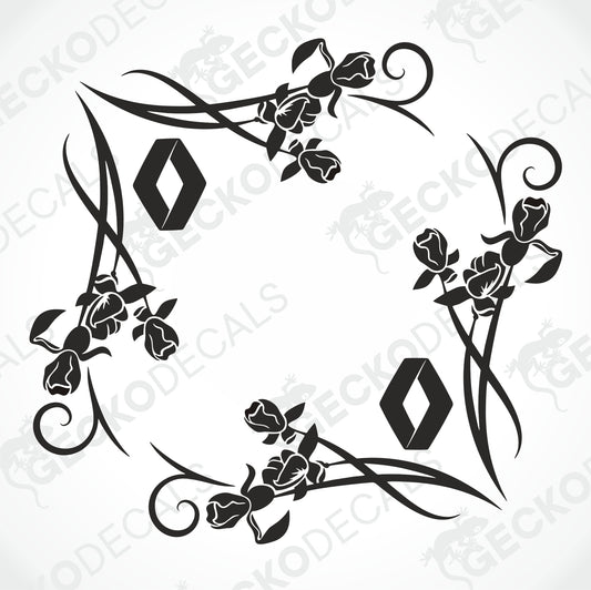 RENAULT FLORAL  SIDE WINDOW DECALS