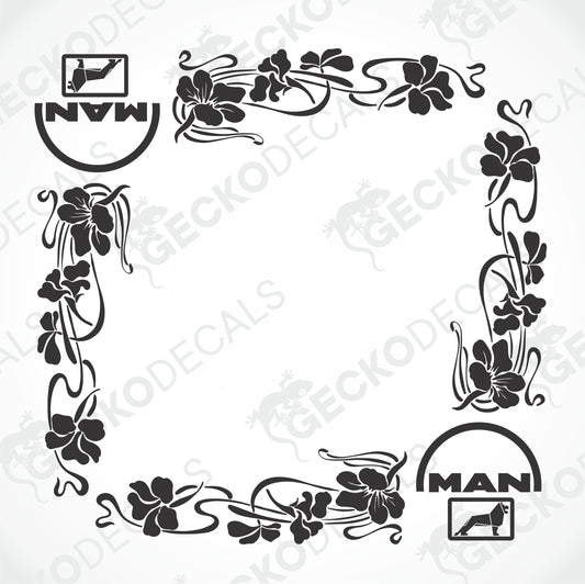 MAN FLORAL SIDE WINDOW DECALS