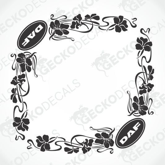 DAF FLORAL SIDE WINDOW DECALS