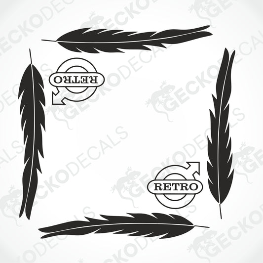 VOLVO RETRO FEATHER SIDE WINDOW DECALS