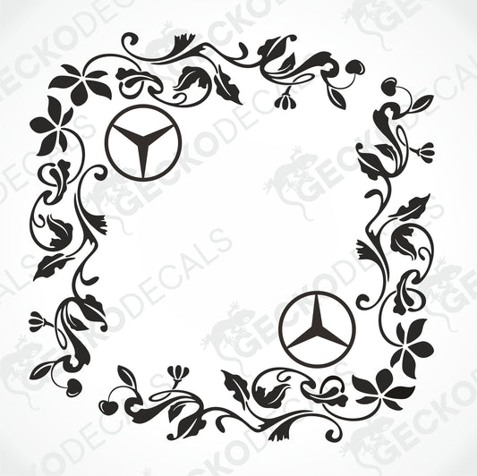 MERCEDES-BENZ FLORAL  SIDE WINDOW DECALS