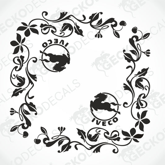 IVECO FLORAL SIDE WINDOW DECALS