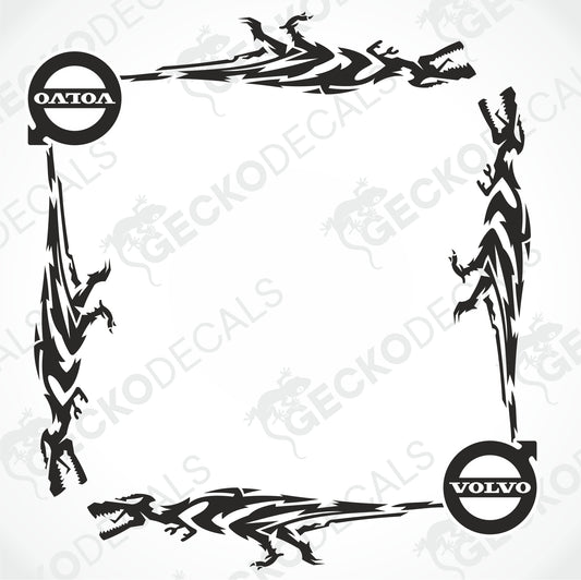 VOLVO DINOSAUR RIBAL SIDE WINDOW DECALS