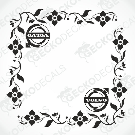 VOLVO FLORAL SIDE WINDOW DECALS