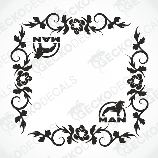 MAN FLORAL SIDE WINDOW DECALS