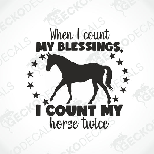 WHEN I COUNT MY BLESSINGS, I COUNT MY HORSE TWICE
