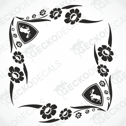 VOLVO FLORAL SIDE WINDOW DECALS