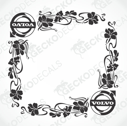 VOLVO FLORAL SIDE WINDOW DECALS
