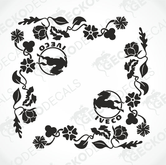 IVECO FLORAL SIDE WINDOW DECALS