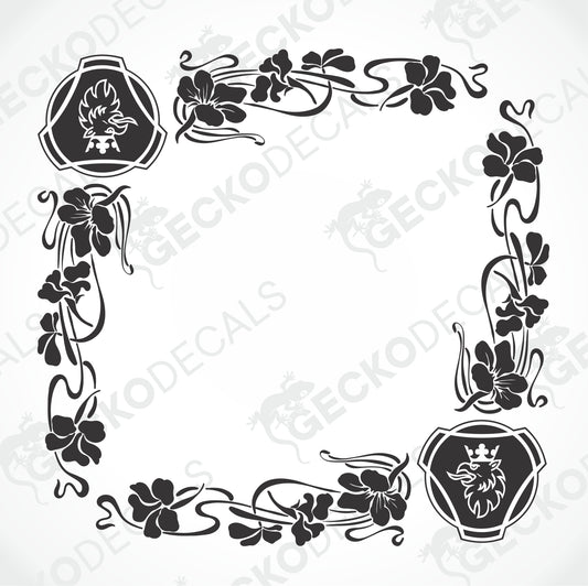 SCANIA FLORAL SIDE WINDOW DECALS