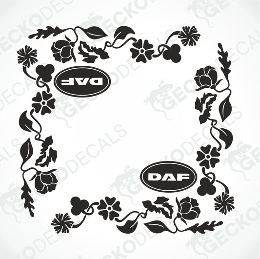 DAF FLORAL SIDE WINDOW DECALS