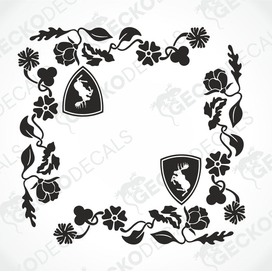 VOLVO FLORAL SIDE WINDOW DECALS