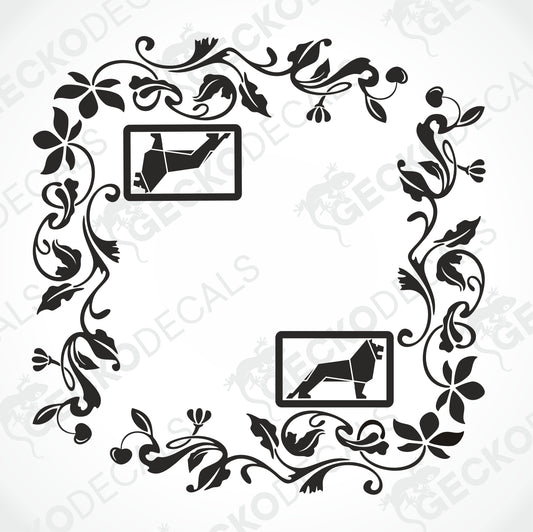 MAN FLORAL SIDE WINDOW DECALS