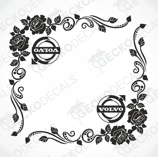 VOLVO FLORAL SIDE WINDOW DECALS