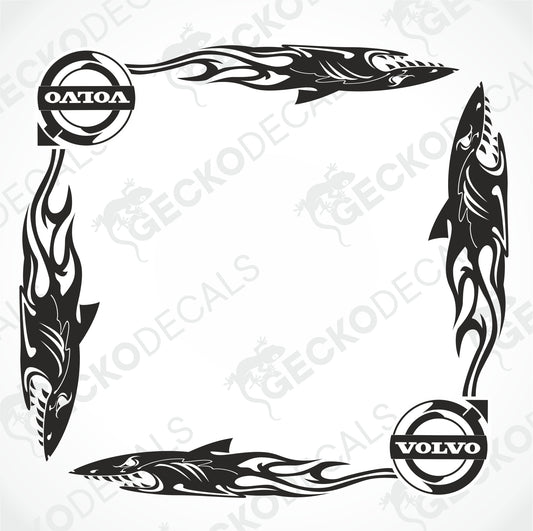 VOLVO SHARK TRIBAL SIDE WINDOW DECALS