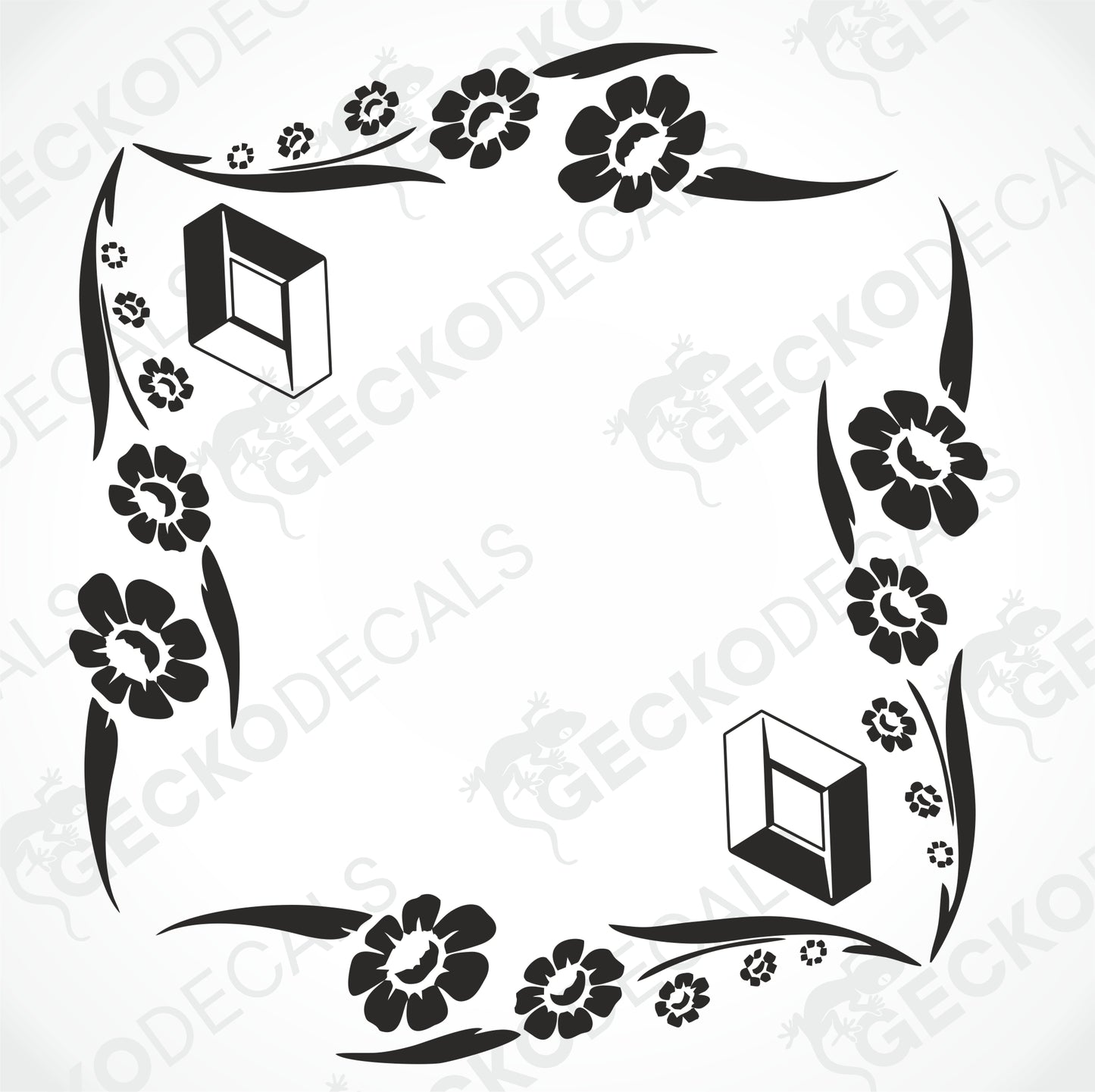 RENAULT FLORAL  SIDE WINDOW DECALS