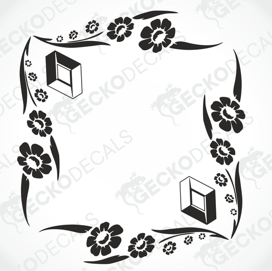 RENAULT FLORAL  SIDE WINDOW DECALS